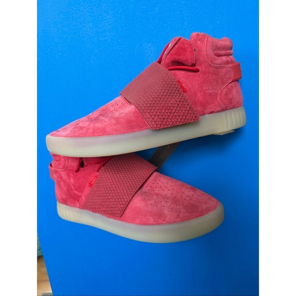 adidas Originals Tubular Invader Strap Red Gum Suede 2016 BB5039 Size 13